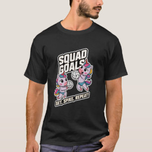 Camiseta Squad Goals Set Spike Repetir el voleibol de amigo