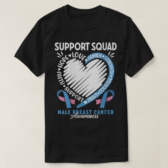 Camiseta Squad I MBC Carcinoma I Cáncer de Mama Masculino (Diseño del anverso)