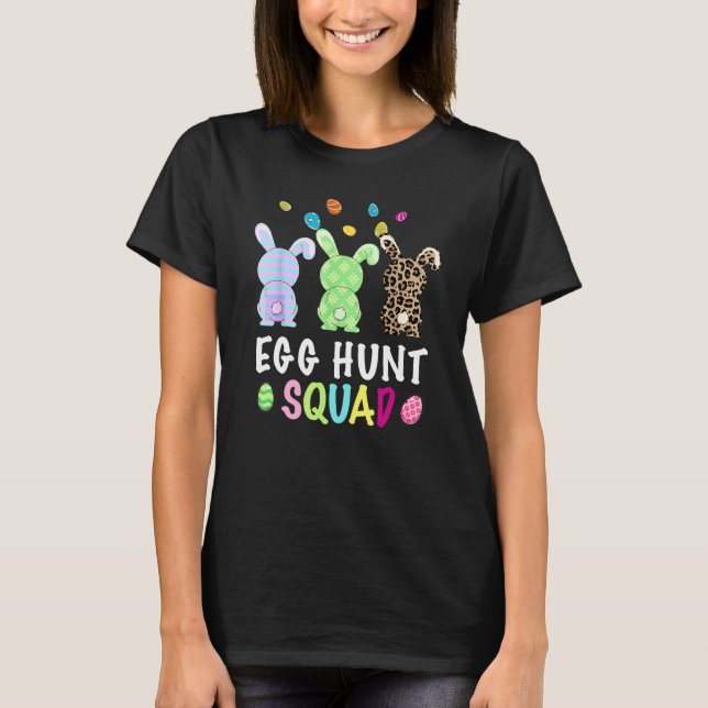 Camiseta Squad Leopard Easter Bunny Rabbit Mujeres (Anverso)