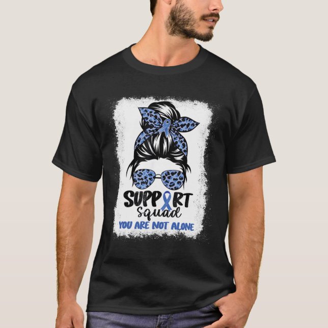 Camiseta Squad Messy Bun Blue Warrior Alopecia Conciencia (Anverso)