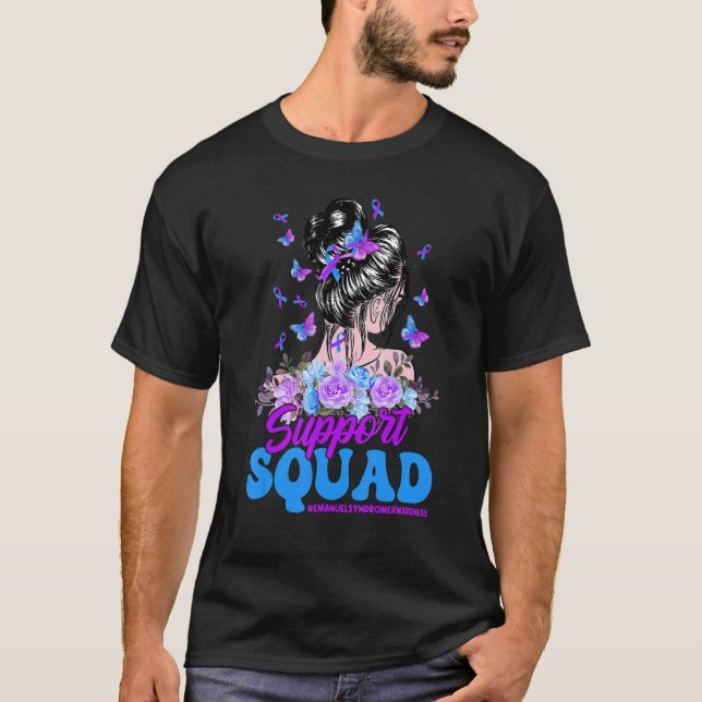 Camiseta Squad Messy Bun Butterfly Síndrome de Emanuel (Anverso)