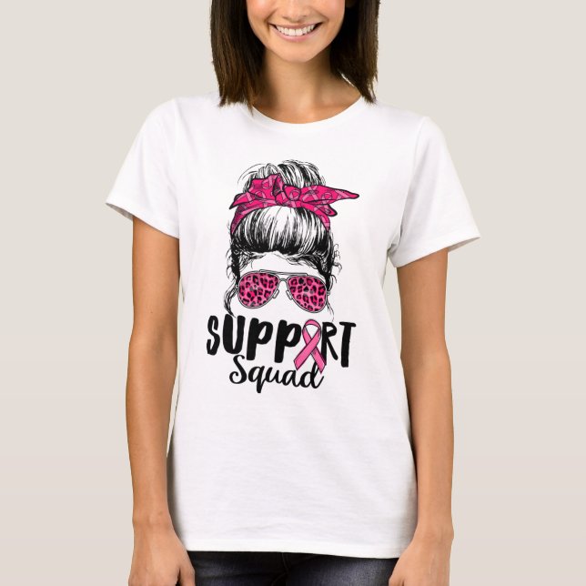 Camiseta Squad Messy Bun Guerrero Rosa Awarene contra el cá (Anverso)