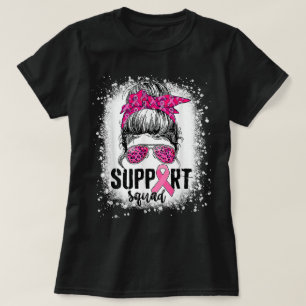 Camiseta Squad Messy Bun Guerrero Rosa Cáncer de Mama