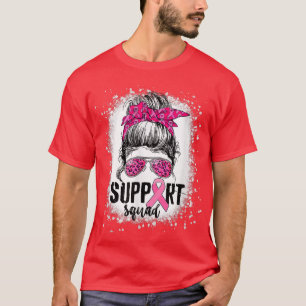 Camiseta Squad Messy Bun Guerrero Rosa Cáncer de Mama