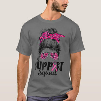 Camiseta Squad Messy Bun Guerrero Rosa Cáncer de Mama