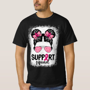 Camiseta Squad Messy Bun Guerrero Rosa Cáncer de Mama