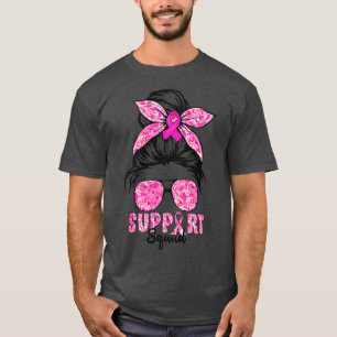Camiseta Squad Messy Bun Guerrero Rosa Cáncer de Mama
