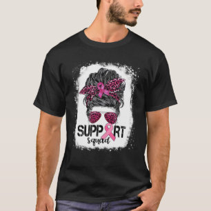 Camiseta Squad Messy Bun Guerrero Rosa Cáncer de Mama