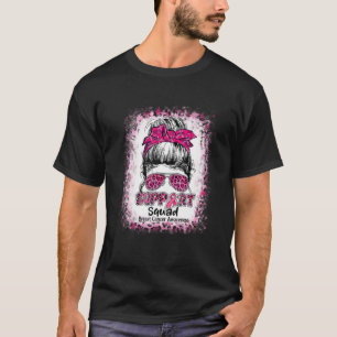 Camiseta Squad Messy Bun Guerrero Rosa Cáncer de Mama