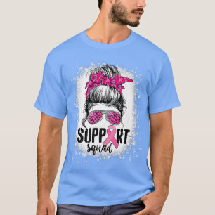 Camiseta Squad Messy Bun Guerrero Rosa Cáncer de Mama