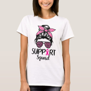 Camiseta Squad Moño Desordenado Leopardo Rosa Conciencia de