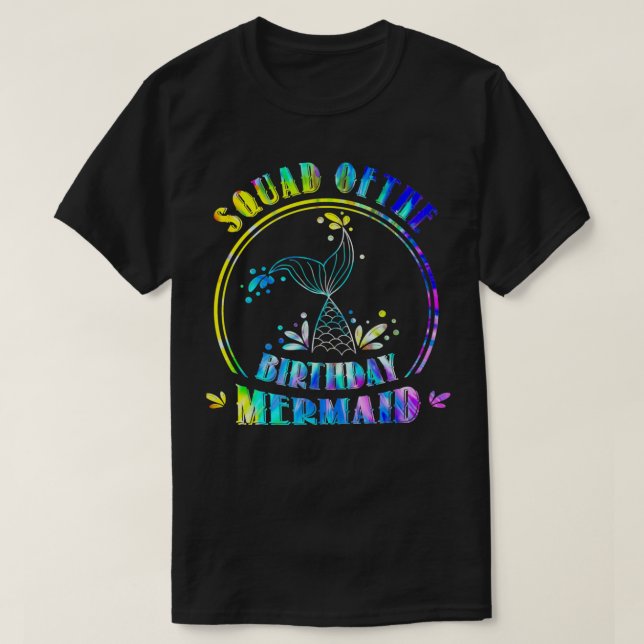 Camiseta Squad Of The Birthday Mermaid Matching Family 1 (Diseño del anverso)