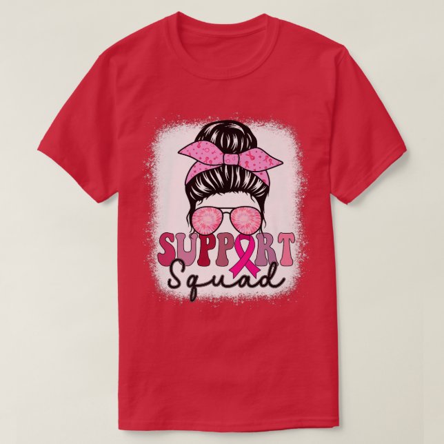 Camiseta Squad Support Breast Cancer Awareness Squad Messy  (Diseño del anverso)