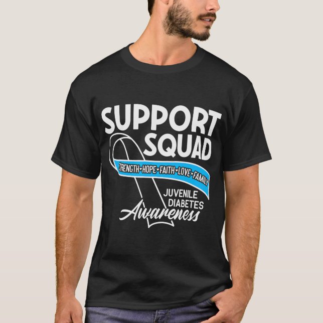 Camiseta Squad T1D Tipo 1 Diabetes Conciencia divertida (Anverso)