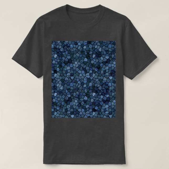 Camiseta Squamous Scala Pattern In Midnight Blue (Diseño del anverso)