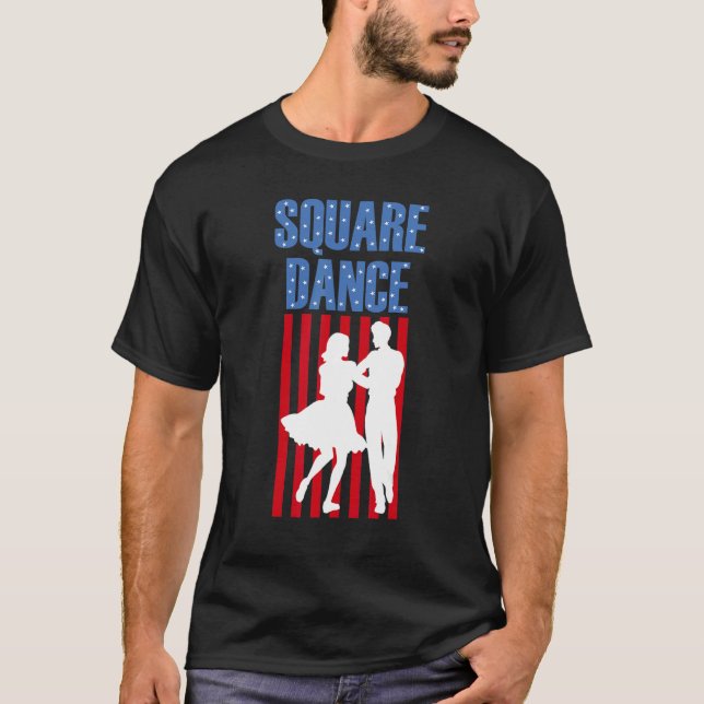 Camiseta Square Dance American Patriotic Flag Western (Anverso)