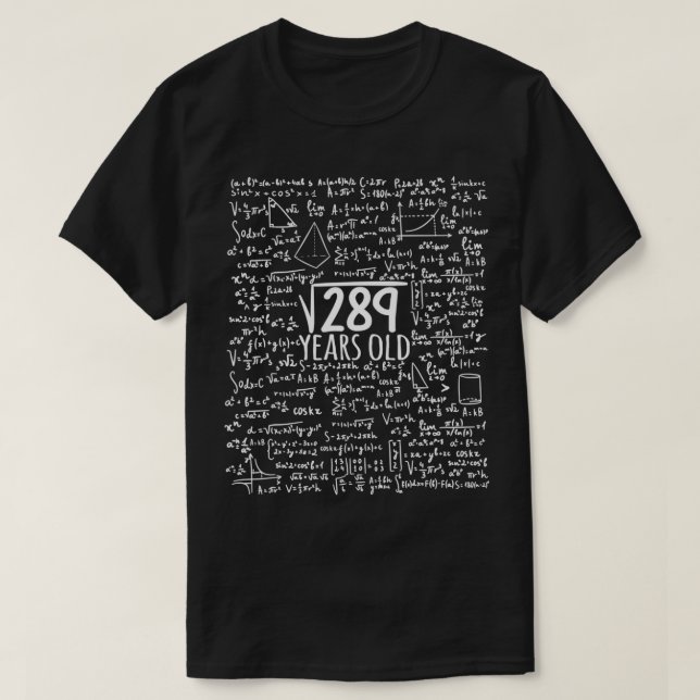 Camiseta Square Root Of 289 17th Birthday 17 Year Old Gifts (Diseño del anverso)
