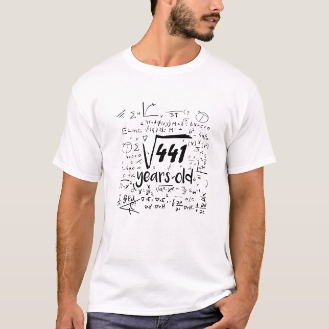 Camiseta Square Root Of 441 - 21St Bday 21 Year Old Math Bi (Anverso)