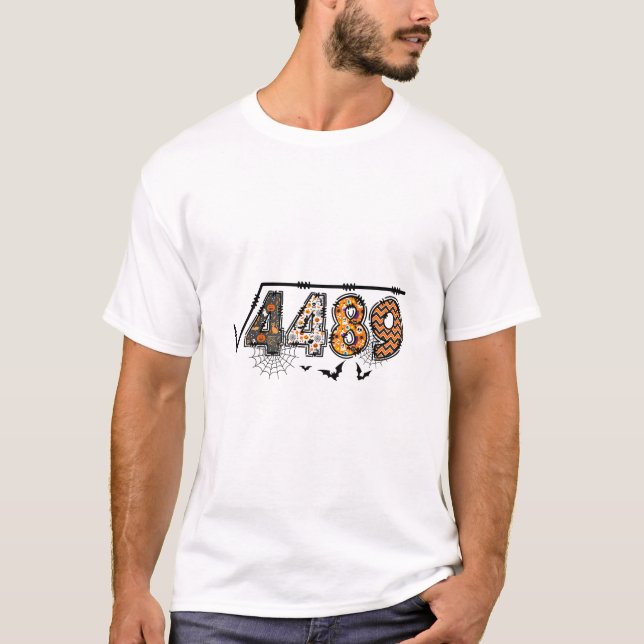 Camiseta Square Root Of 4489 Funny Halloween 67 Meme Math T (Anverso)