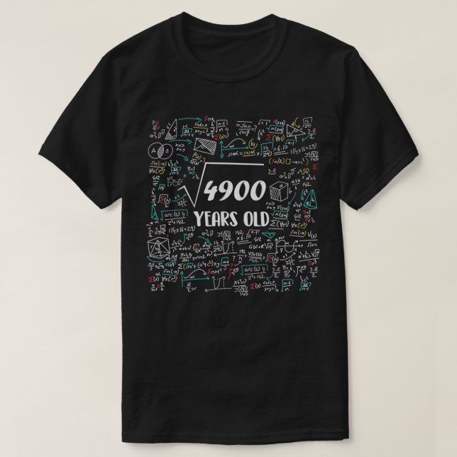 Camiseta Square Root Of 4900 Bday Math 70th Birthday 70 Yea (Diseño del anverso)