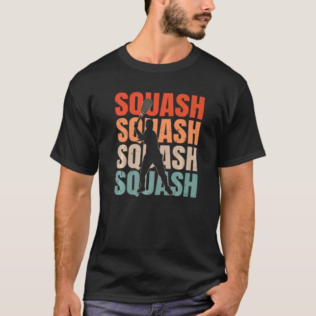 Camiseta Squash de silueta de texto retro de Guay (Anverso)