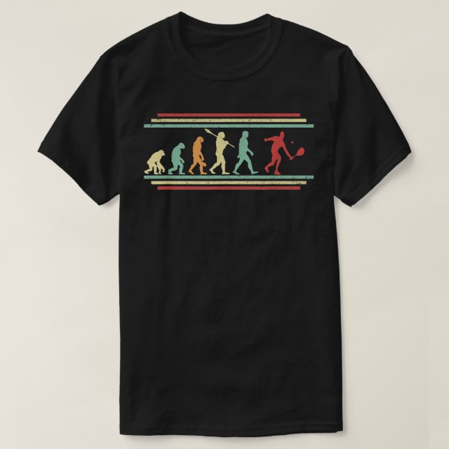 Camiseta Squash Evolution Squash Player con raqueta y bola (Diseño del anverso)