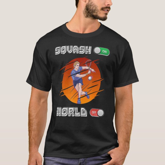 Camiseta Squash Player Squash On World Off (Anverso)