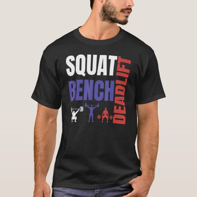 Camiseta Squat Bench Deadlift USA Power Gym entrenamiento (Anverso)