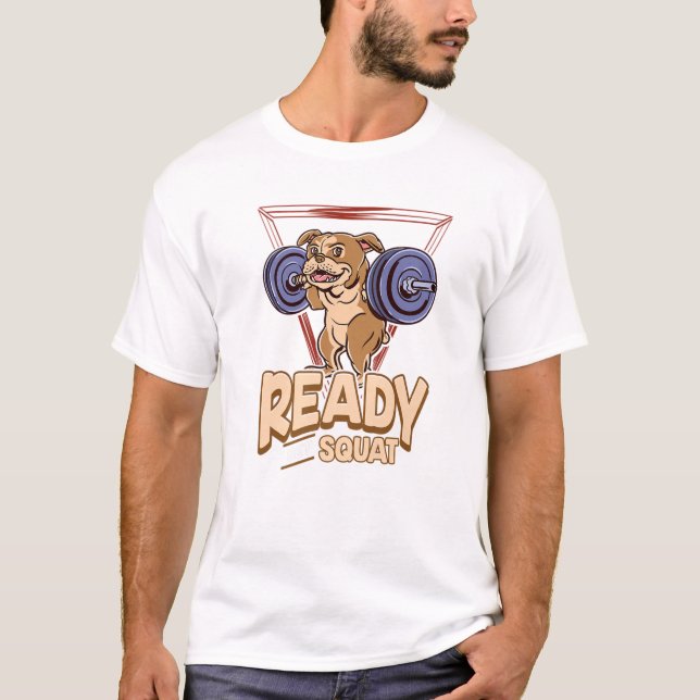 Camiseta Squat Bulldog Halterofilia Gimnasio Inglés Bull (Anverso)