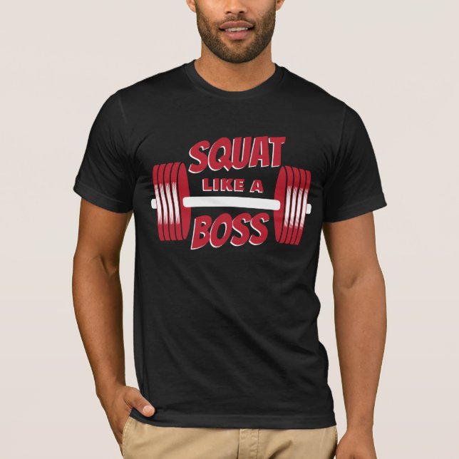 Camiseta Squat como un Bosque Rojo Barbells Entrenamiento F (Anverso)