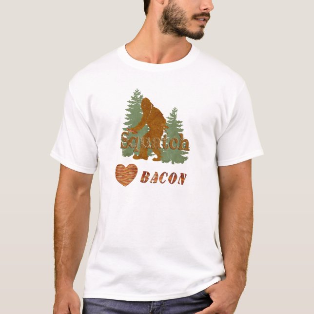 Camiseta Squatch ama a Bacon (Anverso)