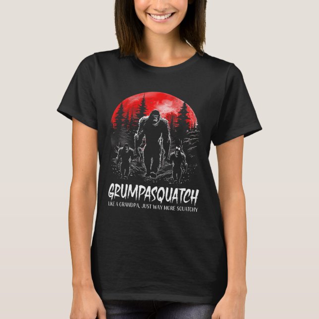 Camiseta Squatch Funny Bigfoot Dad Sasquatch Yeti Fathers D (Anverso)