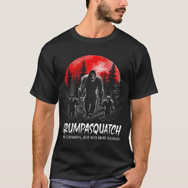 Camiseta Squatch Funny Bigfoot Dad Sasquatch Yeti Fathers D (Anverso)