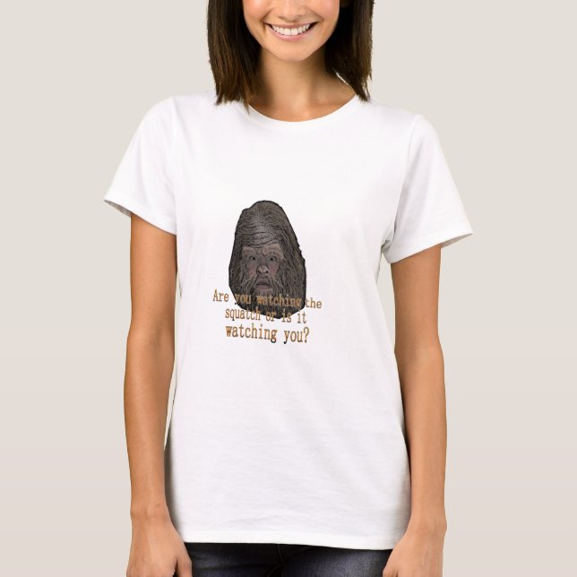 Camiseta squatch que le mira (Anverso)
