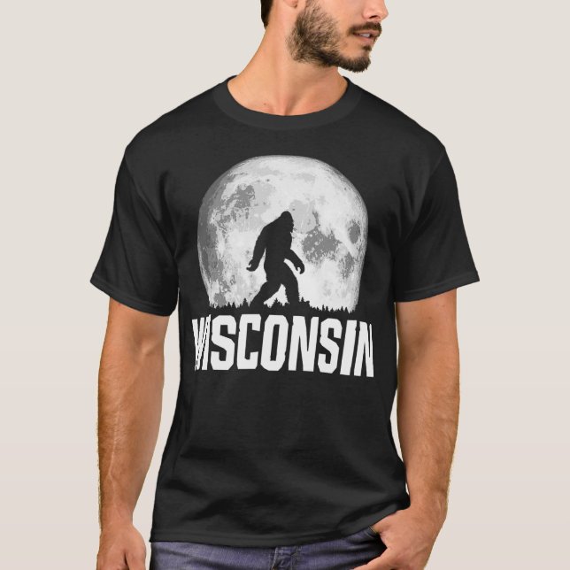 Camiseta Squatch Retro de la Luna Completa de Wisconsin Big (Anverso)