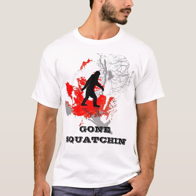 Camiseta Squatchin ido, Bigfoot negro (Anverso)