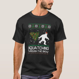 Camiseta Squatching A Través De Sasquat, Un Navidad Feo De 