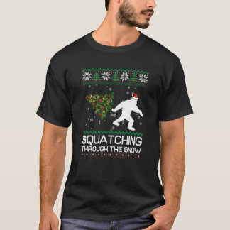 Camiseta Squatching A Través De Sasquat, Un Navidad Feo De 
