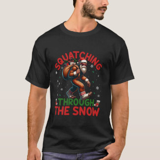 Camiseta Squatching De Pie Grande A Través De La Nieve Sant