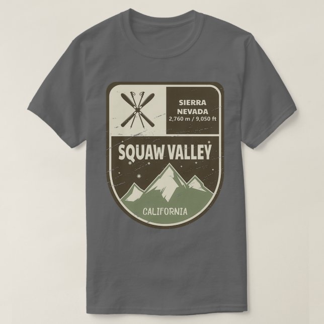 Camiseta Squaw Valley Sierra Nevada California (Diseño del anverso)