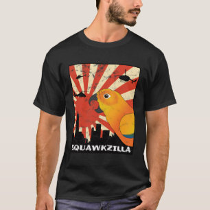 Camiseta Squawk Zilla Sun Conure Parrot Squawk Kawaii