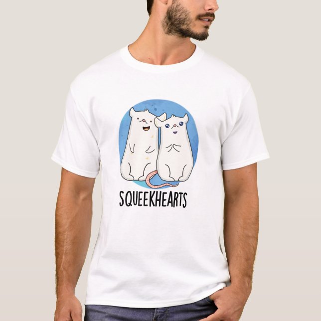 Camiseta Squeekcorazones Funny Mouse Pun (Anverso)
