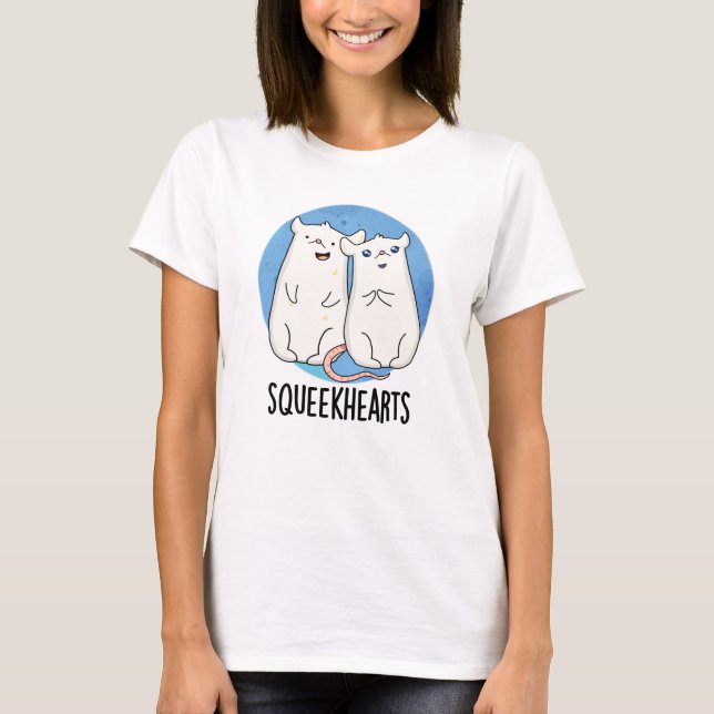 Camiseta Squeekcorazones Funny Mouse Pun (Anverso)