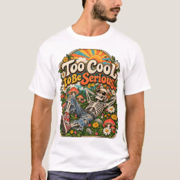 Camiseta Squelette Cool dans un Jardin Fleuri