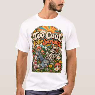 Camiseta Squelette Cool dans un Jardin Fleuri