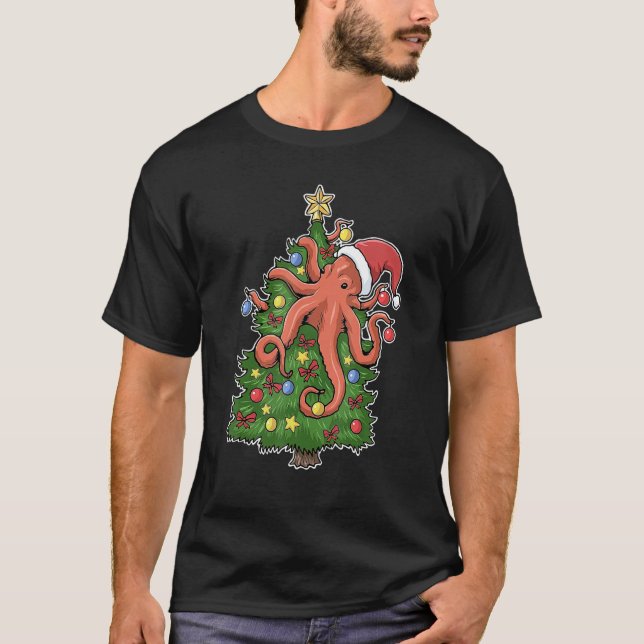 Camiseta Squid santa ornaments Graphic Octopus christmas tr (Anverso)