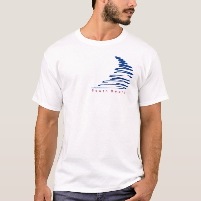Camiseta Squiggly de la playa de Lines_South (Anverso)