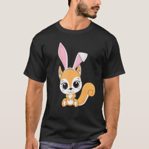 Camiseta Squirrel Bunny Ears Easter Day Cute Animal Boys Gi