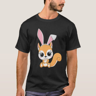 Camiseta Squirrel Bunny Ears Easter Day Cute Animal Boys Gi