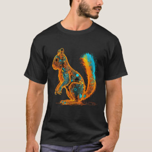 Camiseta Squirrel Colorful Fantasy Trabajar ardilla animal